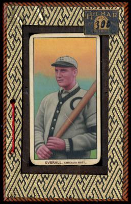 Picture, Helmar Brewing, T206-Helmar Card # 300, Orval Overall, Sweater, bat on shoulder, Chicago Cubs